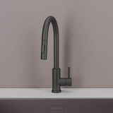 Stainless steel kitchen faucet - Imperium Touch Control Dual Function Pull Out sprayer Spout Kitchen Faucet - Brushed Nickel - Signature Faucets #color_matte black