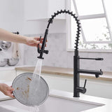 Kitchen Faucet - Klempner Professional Pull Down Spray Dual Handle Swivel Spout Kitchen Faucet - Matte Black - Signature Faucets