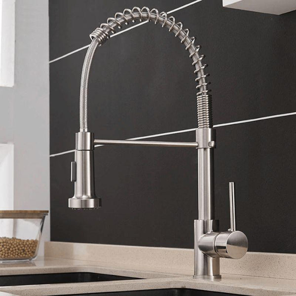 Spiro Single-Hole Kitchen Faucet with Pull-Down Spring Spout