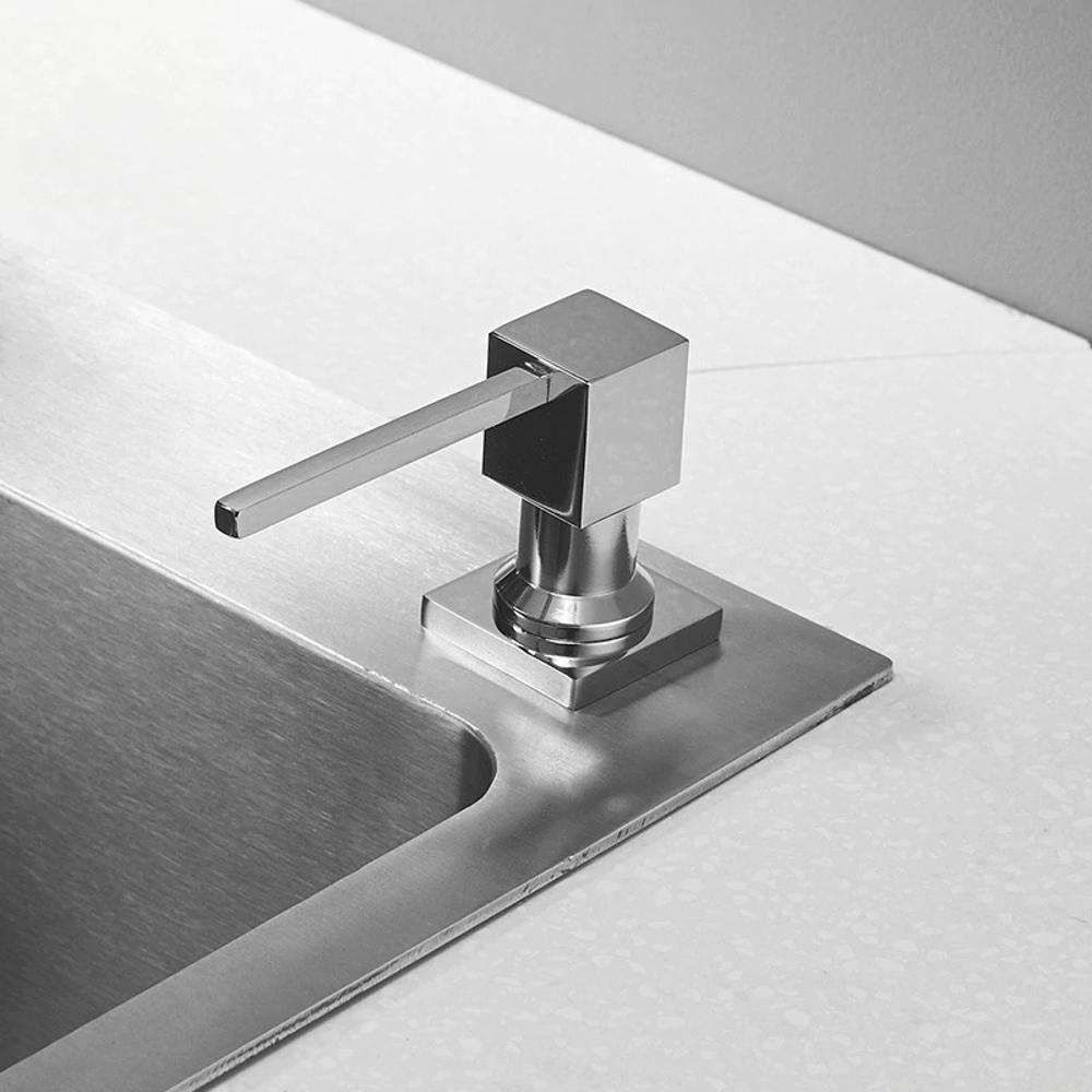 Soap Dispenser - Culp Deck Mounted Kitchen Sink Soap Dispenser 400ml (13.5oz) Square Pump Brass Construction - undefined - Signature Faucets
