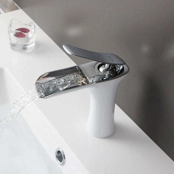 Bathroom Sink Faucet - Helfer Waterfall Basin Bathroom Sink Faucet Single handle - undefined - Signature Faucets