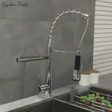 Spiro Single-Hole Dual Handle Kitchen Faucet with Pull-Down Spring Spout