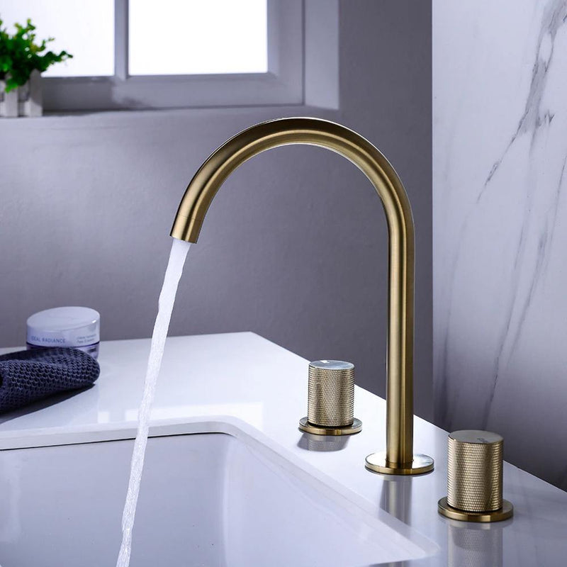 Bathroom Sink Faucet - Dohm Bathroom Sink Faucet Deck Mounted Three-hole Two-handles - undefined - Signature Faucets