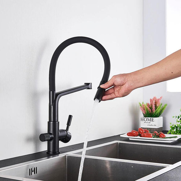 Klempner Professional Pull Down Spray Dual Handle Swivel Spout Kitchen  Faucet