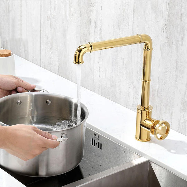 Kitchen Faucet - Imdorf Industrial Style Brass Single Hole One Handle Kitchen Faucets - undefined - Signature Faucets