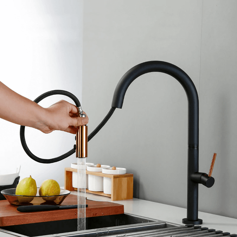 Kitchen Faucet - Laufer Single-Hole Kitchen Faucet With Pull Out Spring Spout - undefined - Signature Faucets