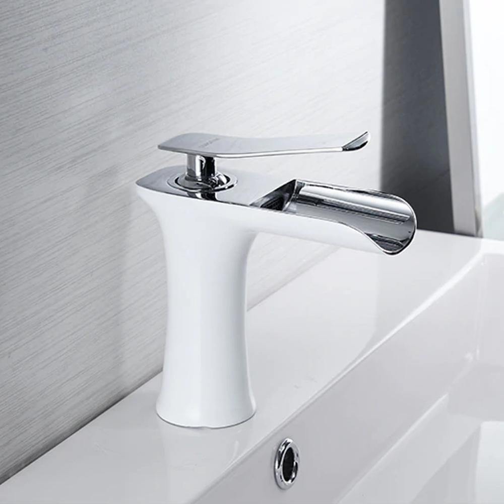 WHite/Chrome Bathroom Sink cheapest Faucet