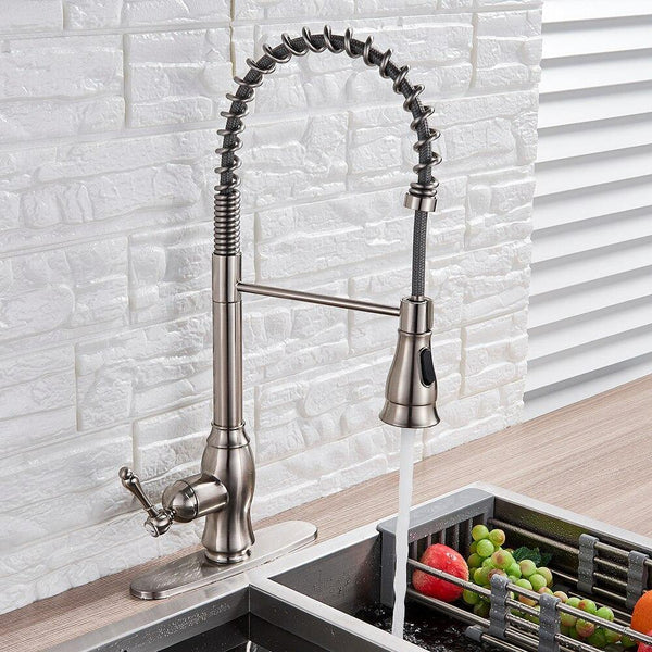 Kitchen Faucet - Spiro Victorian Kitchen Faucet Single-Hole Pull-Down Dual Function Spout - undefined - Signature Faucets