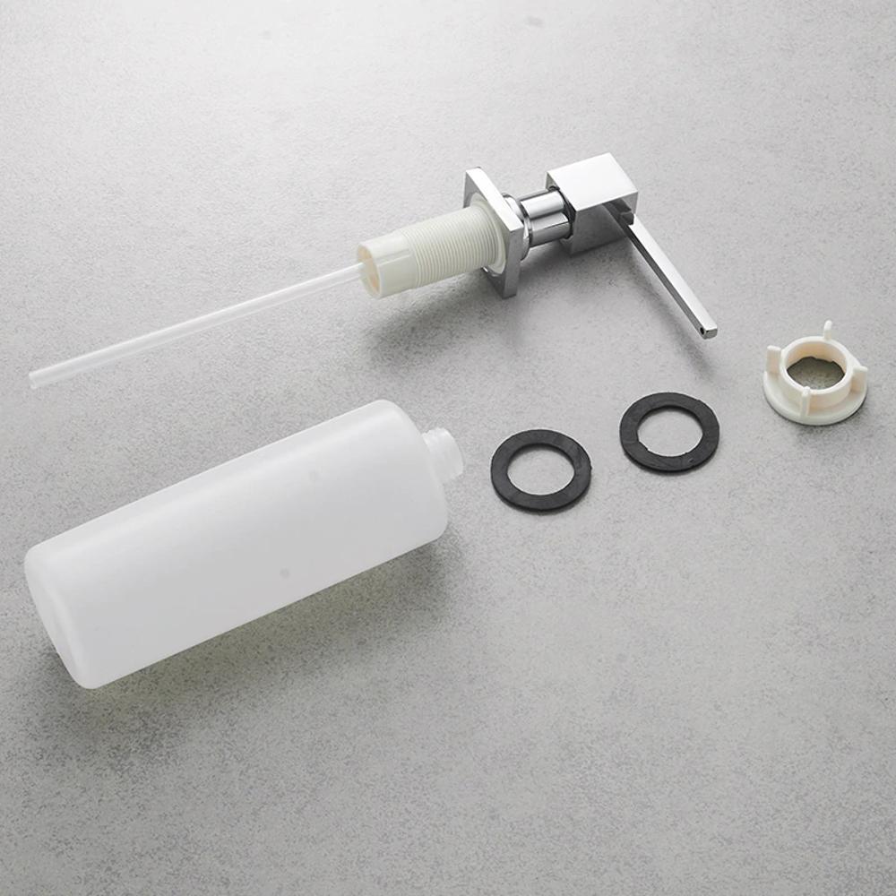 Soap Dispenser - Culp Deck Mounted Kitchen Sink Soap Dispenser 400ml (13.5oz) Square Pump Brass Construction - undefined - Signature Faucets