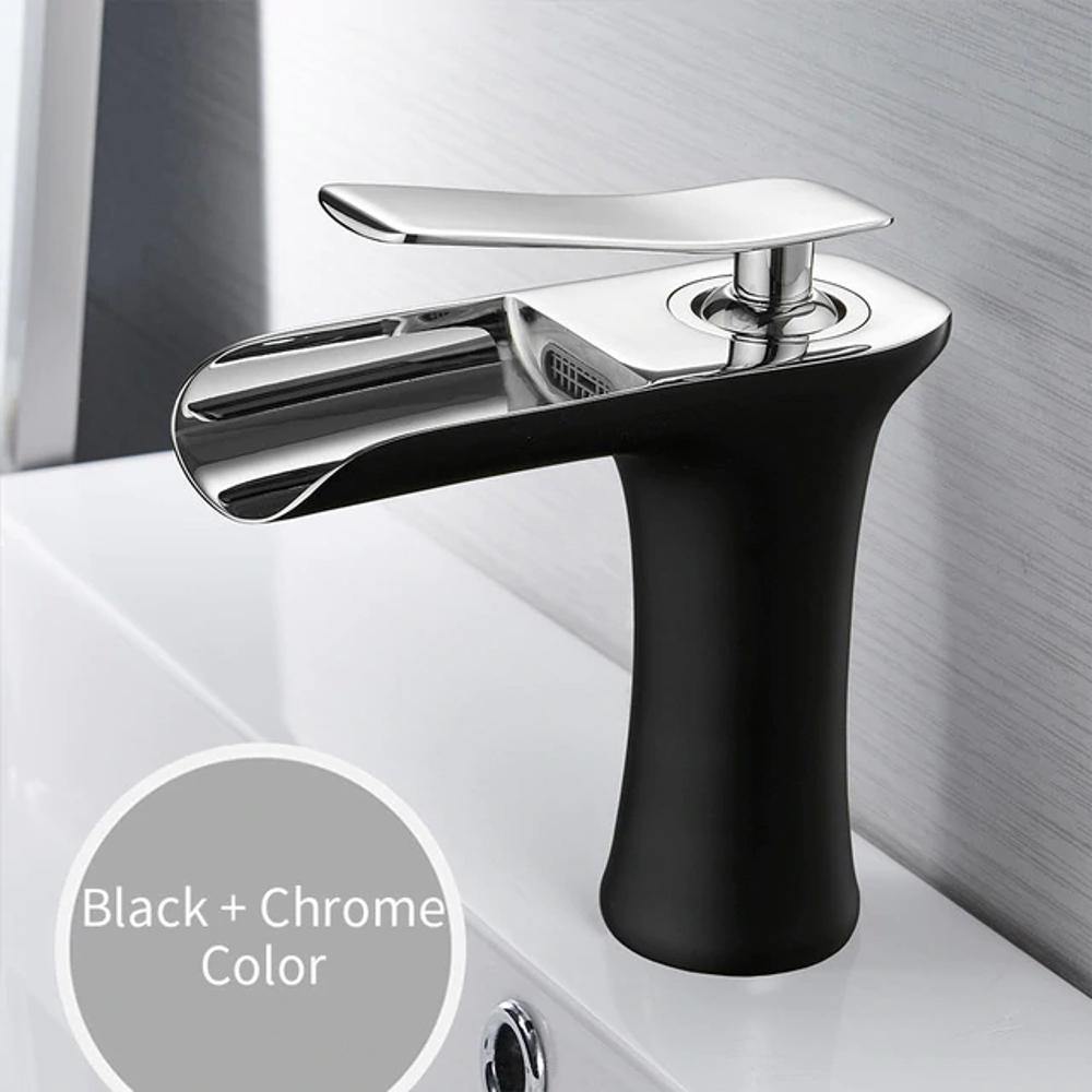 Bathroom Sink Faucet - Helfer Waterfall Basin Bathroom Sink Faucet Single handle - undefined - Signature Faucets