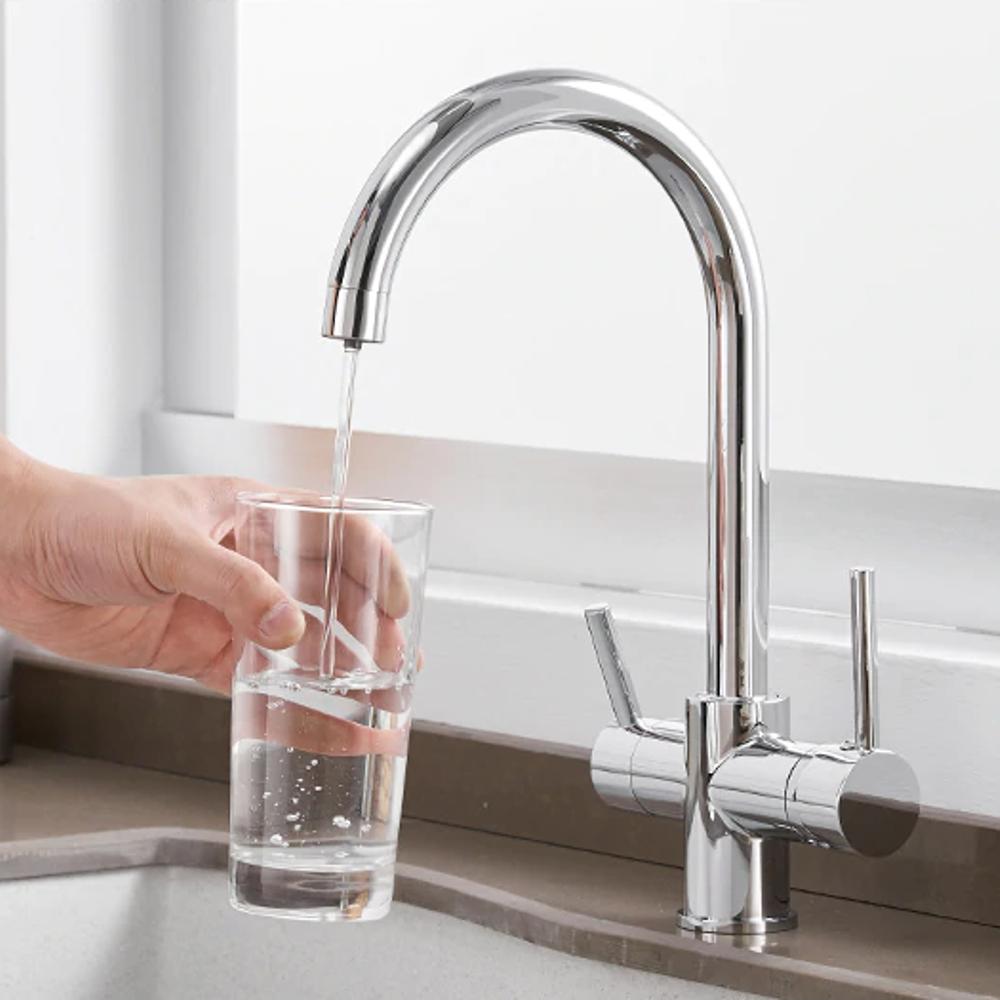 Kitchen Faucet - André Three Way Drinking Tap Dual Handle Kitchen Faucet - undefined - Signature Faucets #color_chrome