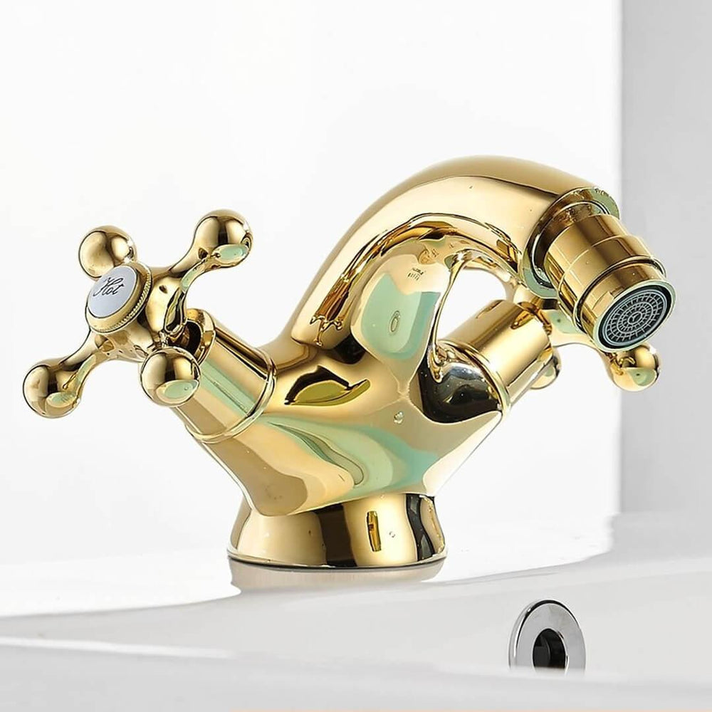 ❣mazyo❣　SB M Blütz Single Hole Bathroom Sink Faucet, Dual Wheel Handle Sink