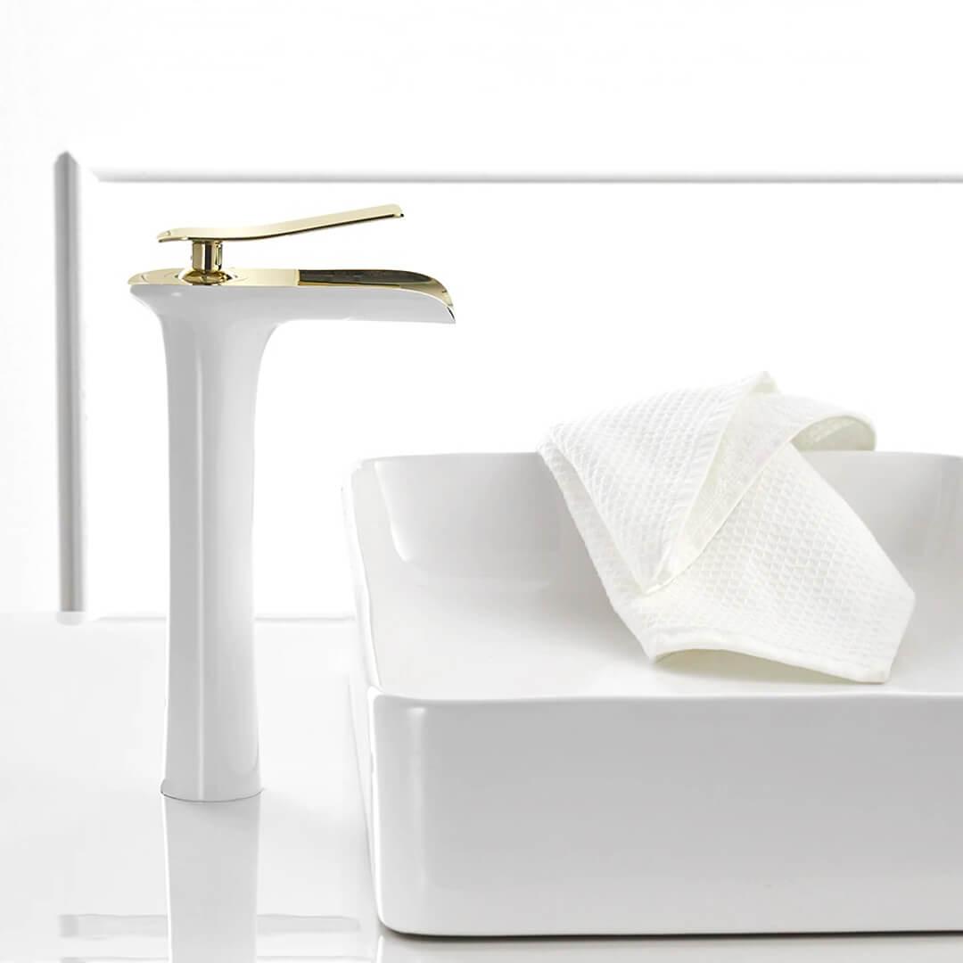 Bathroom Sink Faucet - Helfer Waterfall Basin Bathroom Sink Faucet Single handle - undefined - Signature Faucets