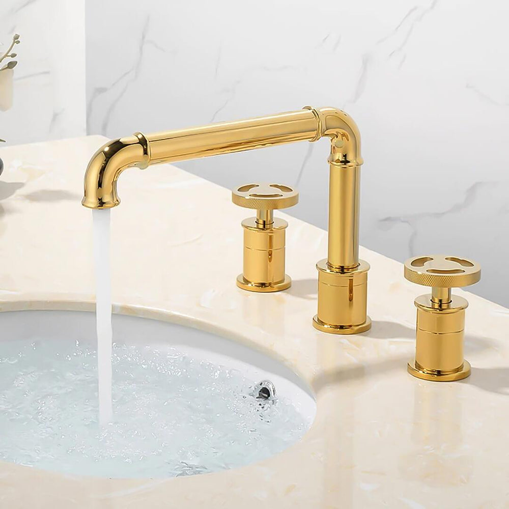 Bonheur　0527 Imdorf Bathroom Faucet Industrial Style 3 Hole Double Handle