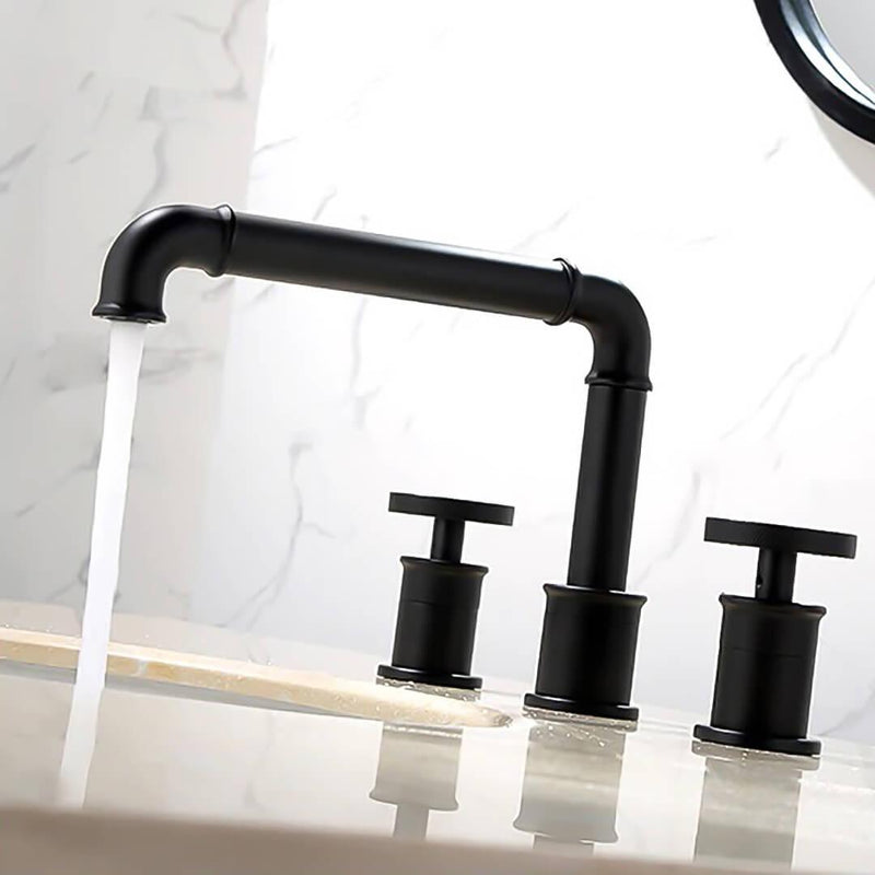 Bathroom Sink Faucet - Imdorf Bathroom Faucet Industrial Style 3 Hole Double Handle - undefined - Signature Faucets
